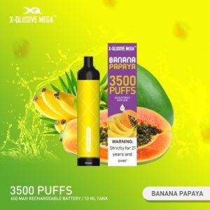 X-QLUSIVE MEGA BANANA PAPAYA – 3500 PUFFS