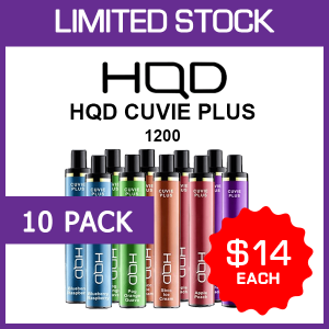 HQD CUVIE PLUS – 1200 PUFFS – 10 PACK