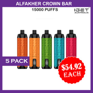 ALFAKHER CROWN BAR - 15000 PUFFS - 5 PACK