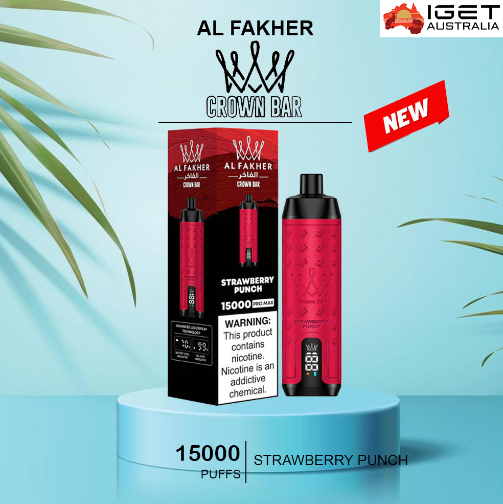 ALFAKHER CROWN BAR - STRAWBERRY PUNCH - 15000 PUFFS