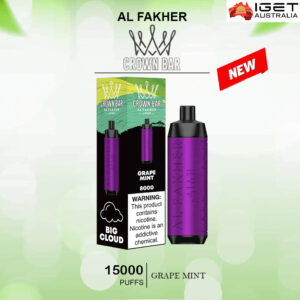 ALFAKHER CROWN BAR - GRAPE MINT - 15000 PUFFS