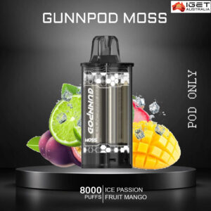 GUNNPOD MOSS - ICE PASSION FRUIT MANGO - 8000 PUFFS - POD ONLY