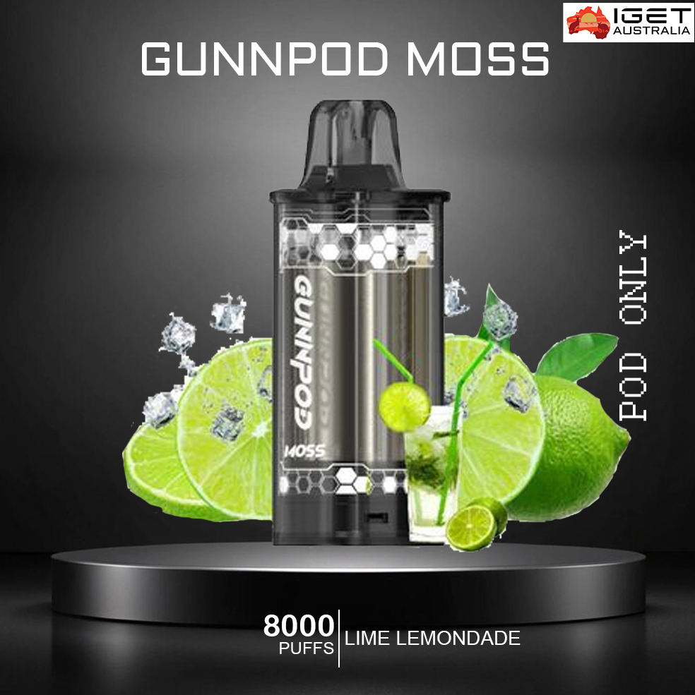 GUNNPOD MOSS - LIME LEMONDADE - 8000 PUFFS - POD ONLY
