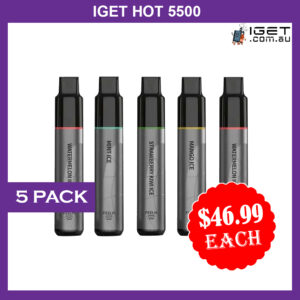 IGET HOT 5500 PUFFS - 5 PACK