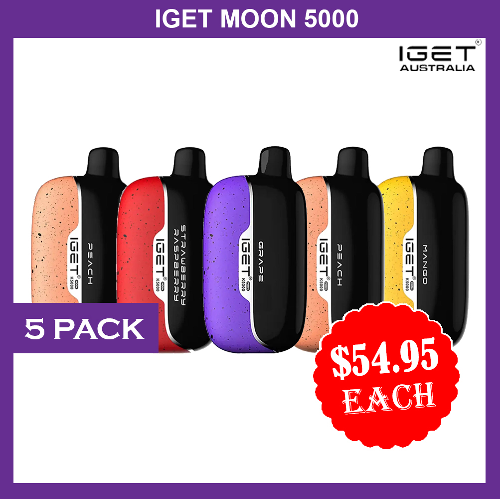 IGET MOON 5000 PUFFS - 5 PACK
