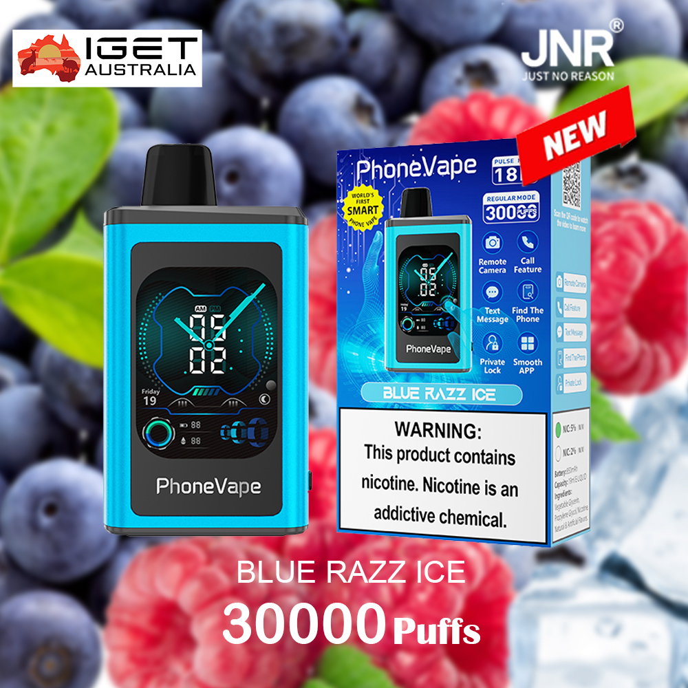 JNR PhoneVape BLUE RAZZ ICE - 30000 PUFFS