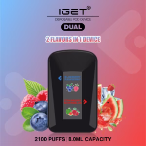 Iget Dual 2 Flavours in 1 Device Blueberry Raspberry/ Strawberry Watermelon - 2100 Puffs