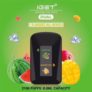 Iget Dual 2 Flavours in 1 Device Lush Ice / Mango Ice - 2100 Puffs