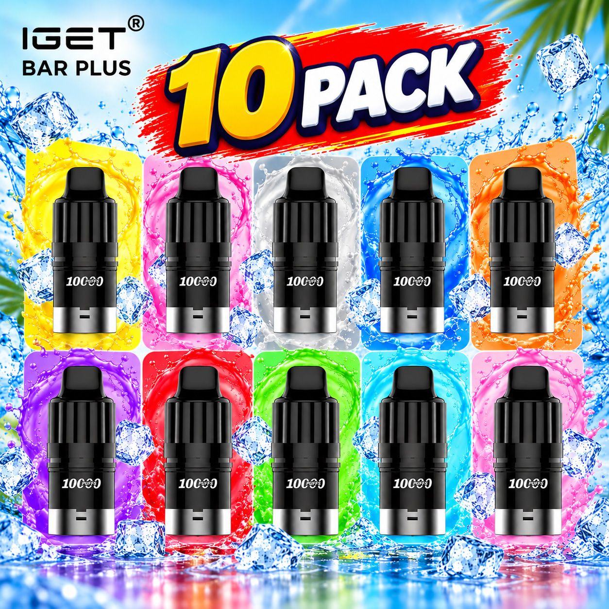 IGET BAR PLUS S3 10000 PUFFS 10 PACK