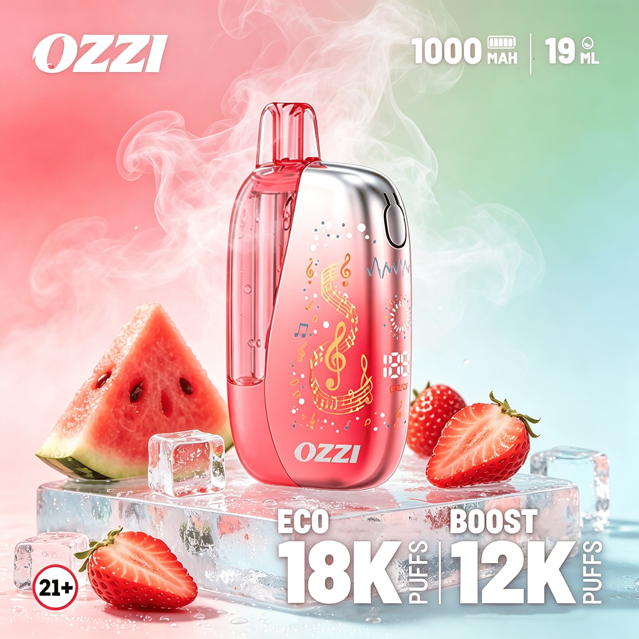 OZZI STRAWBERRY WATERMELON 18000 PUFFS